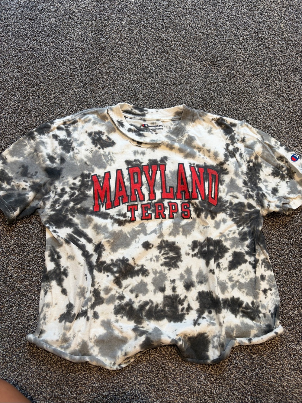 Champion Maryland Terps Tie-Dye Tee - Black, White & Red